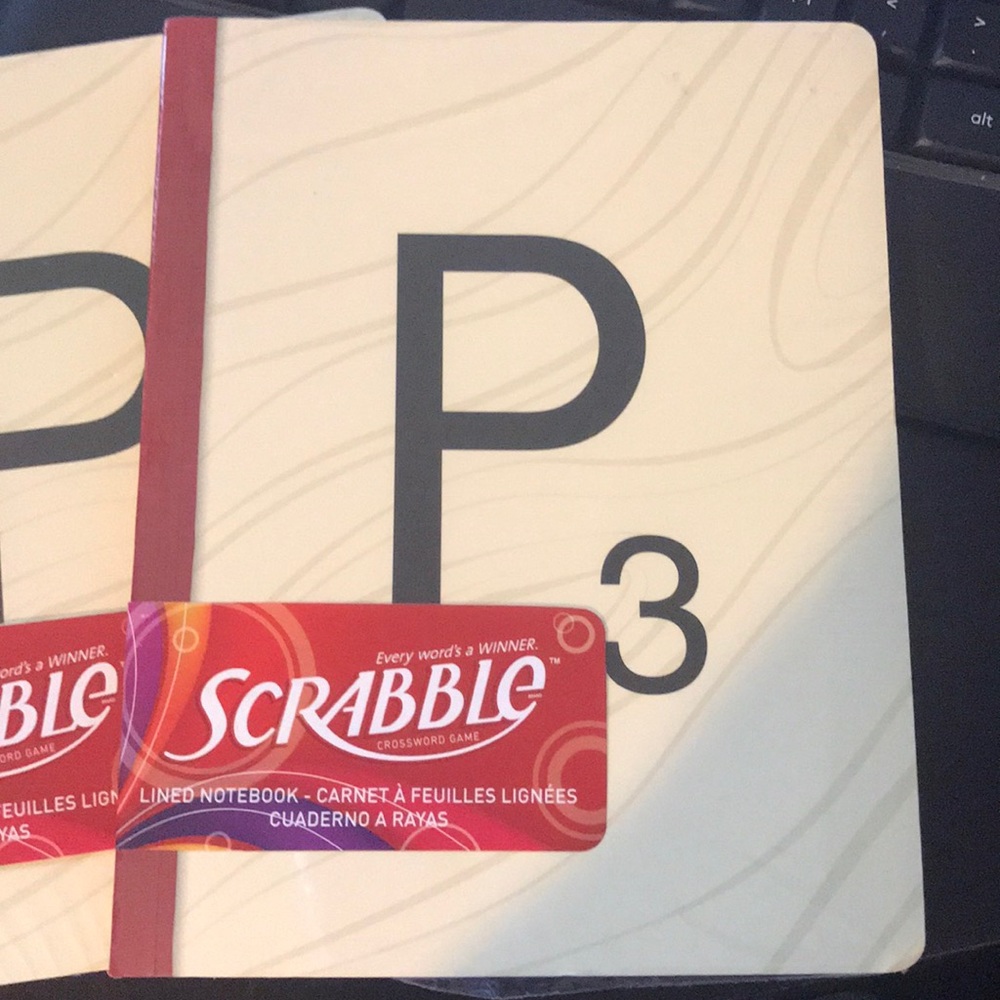 NEW 3 scrabble notebooks - Letters P, P & L